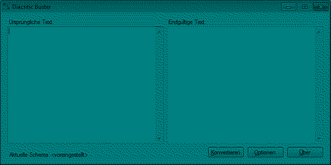 Das Hauptfenster von Diacritic Buster Das Hauptfenster von Diacritic Buster