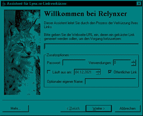 Das Assistentenfenster von Relynxer Das Assistentenfenster von Relynxer